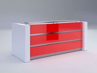 Cambridge Modern Reception Desk - Red Acrylic