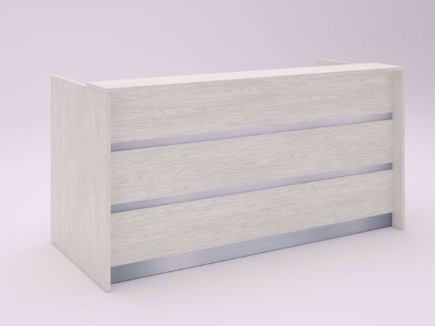 Albany Modern Reception Desk NO2 - White Wide