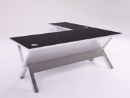 Calgary Modern Executive Desk - brushed aluminum